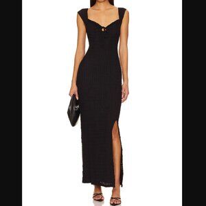 NEW Free People Beach Eleni Bodycon Maxi Dress in Black